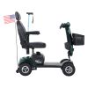 MAX PLUS EMERALD 4 Wheels Outdoor Compact Mobility Scooter with 2pcs*20AH Lead acid Battery, 16 Miles, Cup Holders & USB charger Port - as Pic