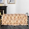 4ft 8ft Wide Firewood Rack Indoor Outdoor Log Rack Metal Wood Rack Heavy Duty Wood Stacker - 8ft