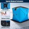 Portable 2 Person Ice Shanty with Cotton Padded Walls - Blue