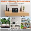 Electric Weather Station Snooze Alarm Clock Wireless Sensor Indoor Outdoor Thermometer Humidity Weather Forecast Temperature Frost Alert with Backligh