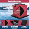 Portable 2 Person Ice Shanty with Cotton Padded Walls - Red