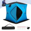 Portable 2 Person Ice Shanty with Cotton Padded Walls - Blue