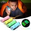 Glow In Dark Flashlight; Rubber Coated Mini 9 LED Flashlight; Portable Handy Light For Camping; Hiking; Night Reading; Cycling; Backpacking - 4Colors