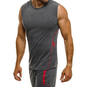 Quick-drying men's sleeveless T-shirt suit (Option: Dark Grey-XXL)