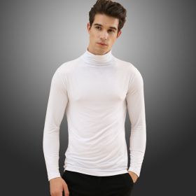 Men's high neck lapel thermal underwear (Option: White-XL)