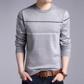 Men's Plush warm knit sweater (Option: Grey-XXL)