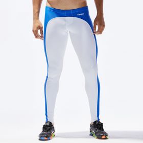 Men's color block sports yoga pants (Option: White-M)