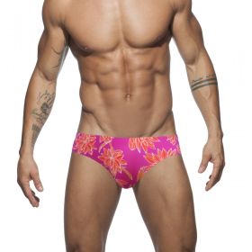 Men's Swimming Trunks Printed Low-waisted Swimming Trunks (Option: Red-XL)