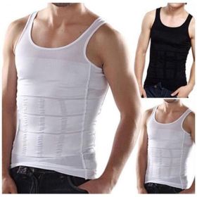 Men's Tight-waist Body Shaper Tank Top Corset (Option: Black-S)