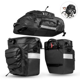 Bike Bag Bike Pannier Bag Set (Color: Black)