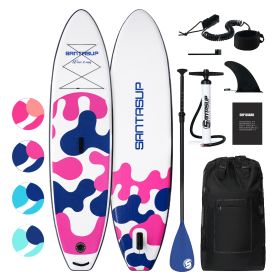 Inflatable Stand Up Paddle Board for Adults with Paddleboard Accessories;  Sup Paddle;  Double Action Hand Pump;  Travel Backpack;  Leash;  Blow Up Su (Color: berry blue)